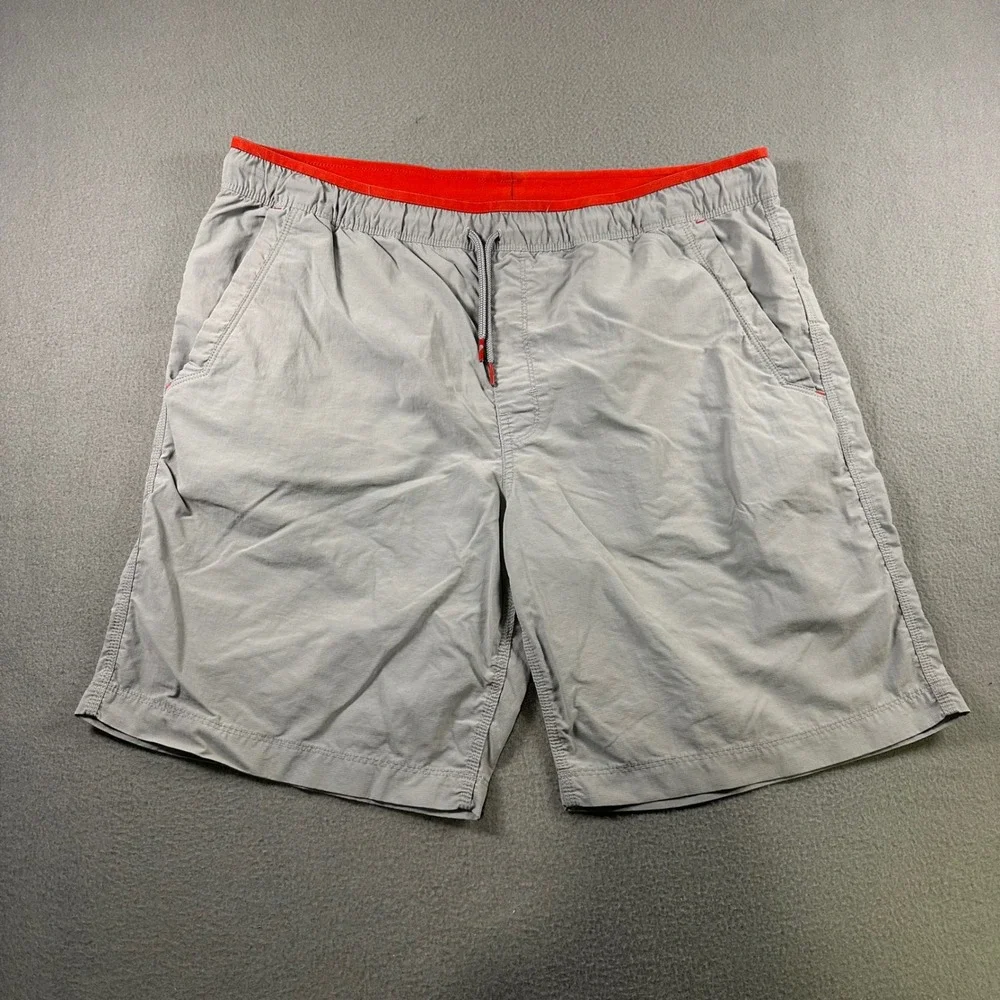 The North Face Mens Class V Pull-On Shorts Grey Orange Hiking Nylon L TCV4